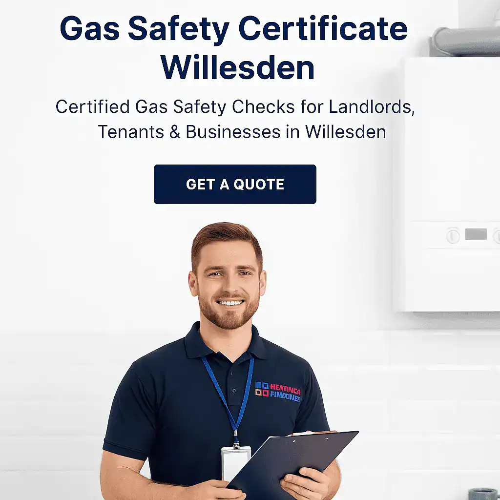 gas-safety-certificate-willesden Certified Gas Safe engineer in Willesden holding a clipboard in a modern kitchen, promoting Gas Safety Certificate services by A&C Heating and Plumbing Ltd.
