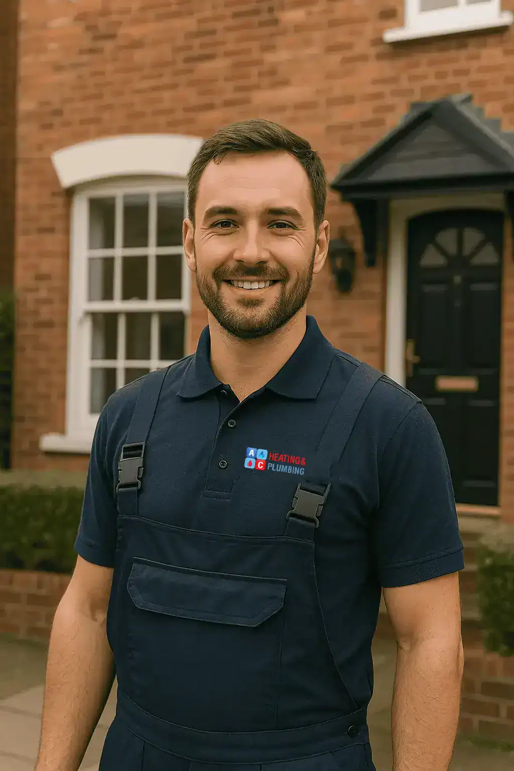 A&C Heating and Plumbing engineer servicing a central heating system in a Willesden home, adjusting valves near a wall-mounted boiler with tools in hand.
